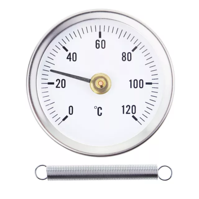 Hot Water Pipe Thermometer 0-120°C 63mm Dial Bimetal Temperature Gauge -IN-022