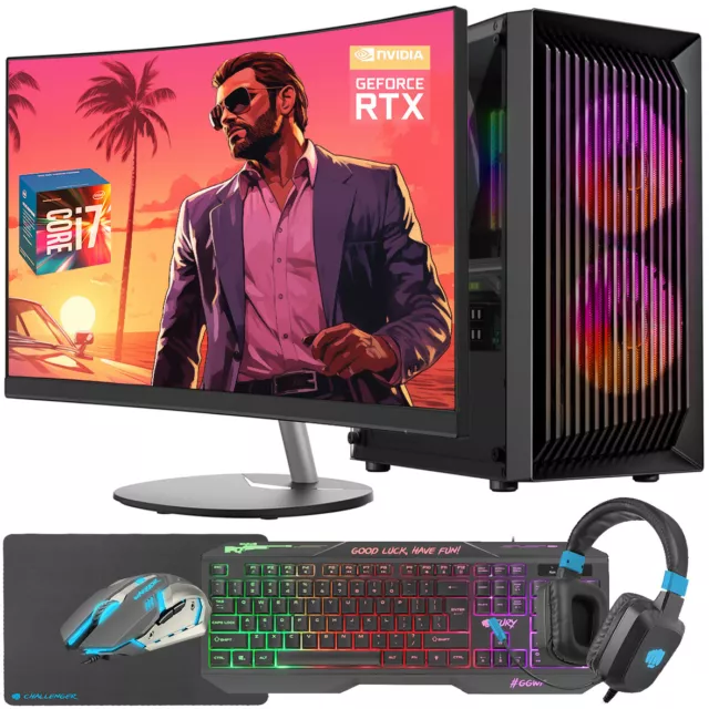 Gaming Computer i7 RTX 3060 32GB RAM SSD 1TB Monitor 27 RGB Windows 10 New