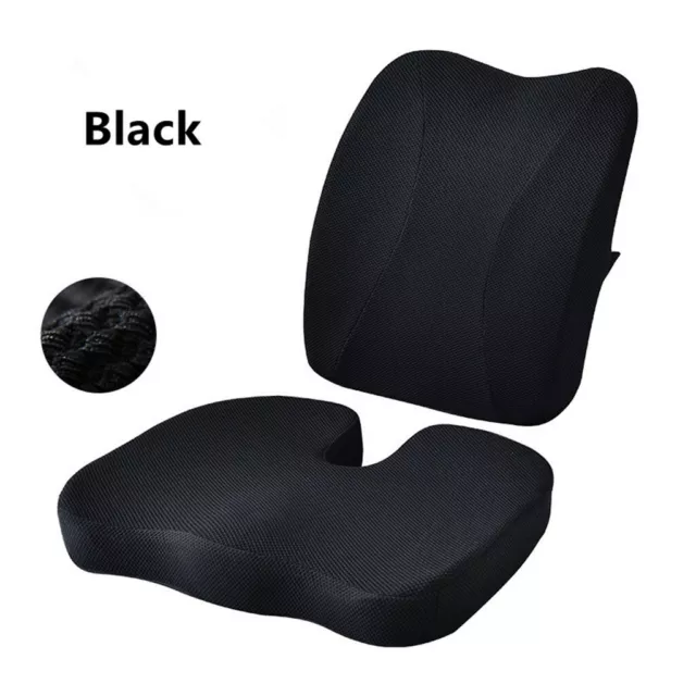 Office Chair Washable Pillow , Lumbar & Back Support Memory Foam Seat Cushion