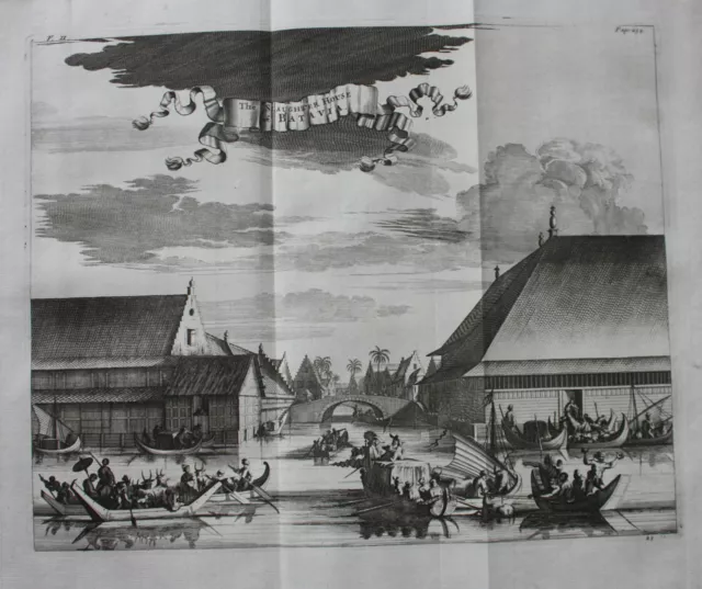Antique print BATAVIA, JAKARTA, JAVA, INDONESIA, SLAUGHTERHOUSE, Churchill, 1744