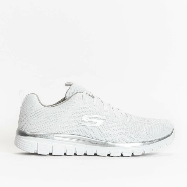 SKECHERS Graceful Get Connected 12615/WSL Damen Sneaker Weiß Sportschuhe