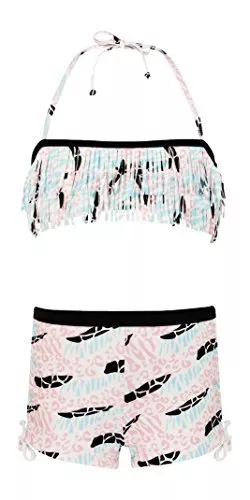 Gonna snapper bambina frange set bikini costume da bagno, bianco, 1-2 anni, 86-92 cm