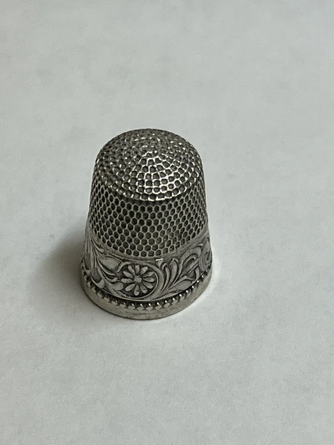Sterling Silver Thimble-Anchor Hallmark Size 10 No Holes Vintage Antique