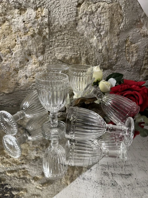 Verres Sans Pied Rouge En Verre Pulegoso – Lot De 6 – Style Rétro Pour Apéro Ou Déco