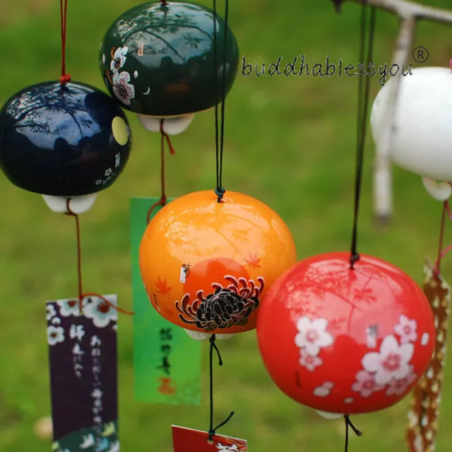 Ceramic Japanese Wind Chimes Lucky Bells Hanging Decorations Birthday Presents