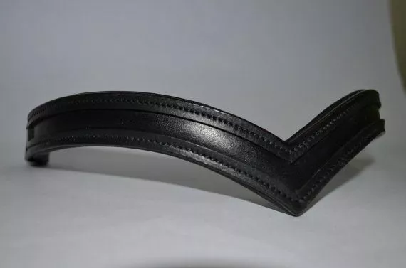 V Shape Black High quality Empty channel English Padded Bridle Brow bands F&P