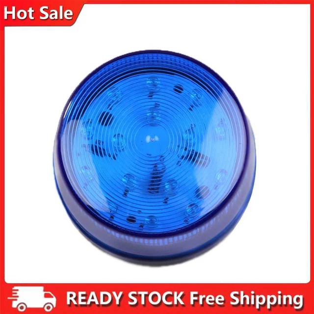Lámpara de alarma de seguridad LED de 12 V Sirena de advertencia con luz intermitente azul (azul)