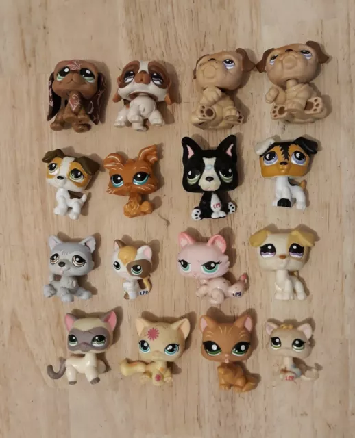 Lot de 16 Littlest Petshop Lps Authentic Chien et Chats Pet Shop