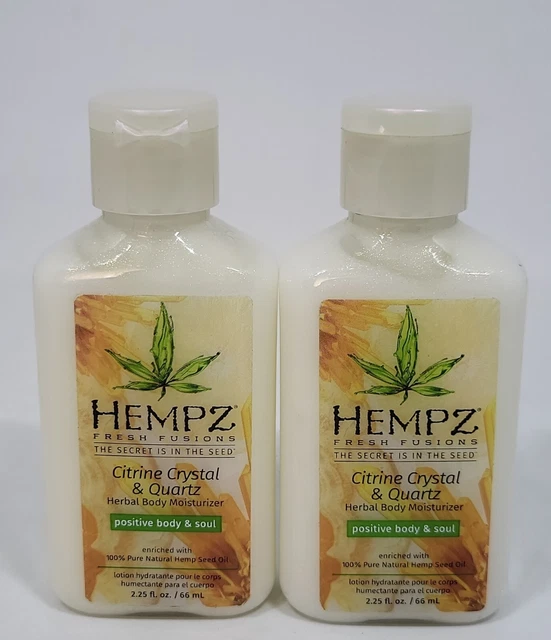 Hempz Fresh Fusions Citrine Crystal & Quartz Herbal Body Moisturizer 2.25 oz Two