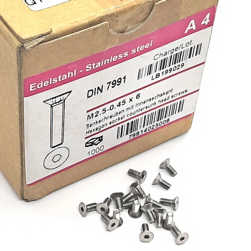 [30pz] 79914025006 M2,5x6/DIN7991 ISO10642 VITE