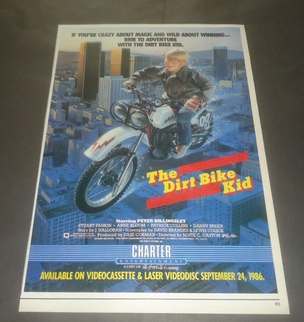 THE DIRT BIKE KID peter billingsley-1986 Original advert 12"x8"