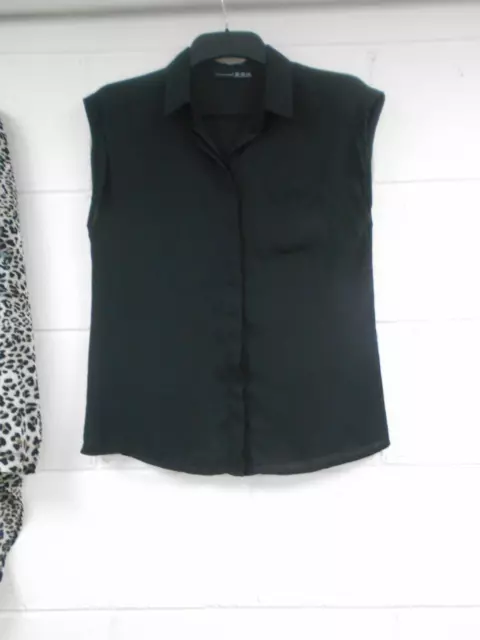 PRIMARK BLACK SLEEVELESS Chiffon Blouse Size 10 Very Good Condition 3.50 PicClick UK