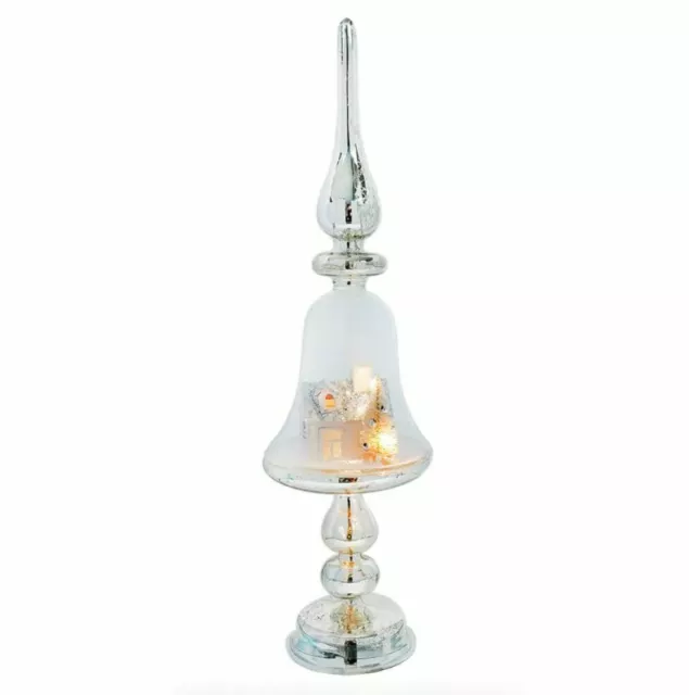 14" Ragon House Mercury Glass Lighted Diorama Finial Stand Retro Christmas Decor