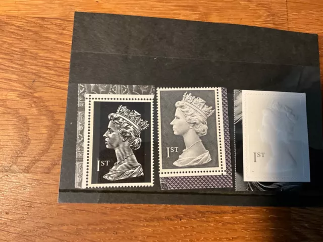 GB 1999 QUEEN ELIZABETH II LARGE MACHIN gutter STAMPS 3 x1st MNH SG2077-2079 x