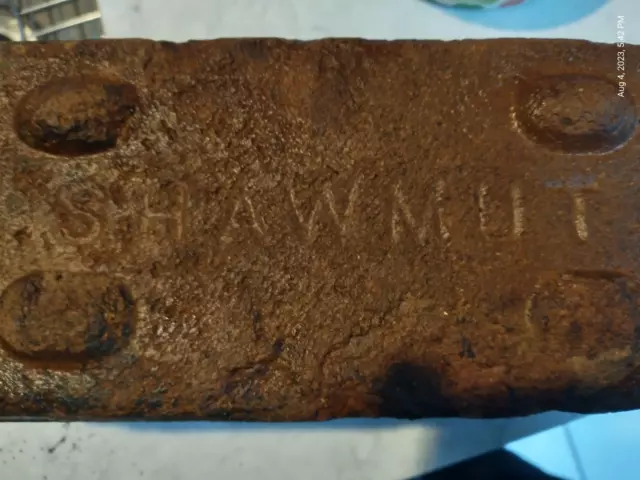 OLD VTG antique Brick reclaimed Stamped Shawmut