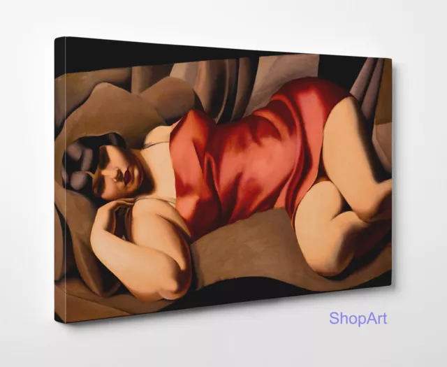 Quadro Tamara de Lempicka Tunique Rose Stampa su Tela Canvas Vernice Pennellate