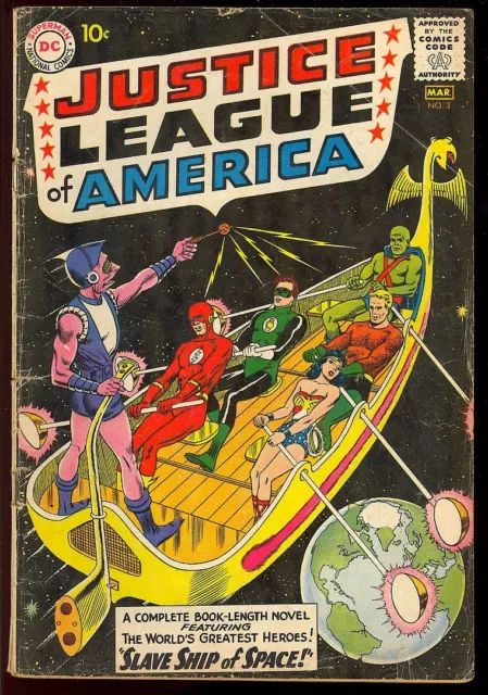 Justice League of America #3 Silver Age Wonder Woman Flash DC Comic 1961 GD+