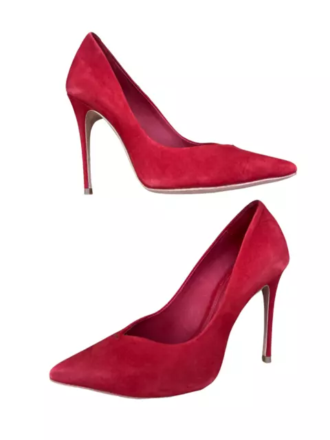 Cosmo Avelia Femme Talon Haut Pompe Sandales Cuir Nubuck Taille Rouge 36 - 140