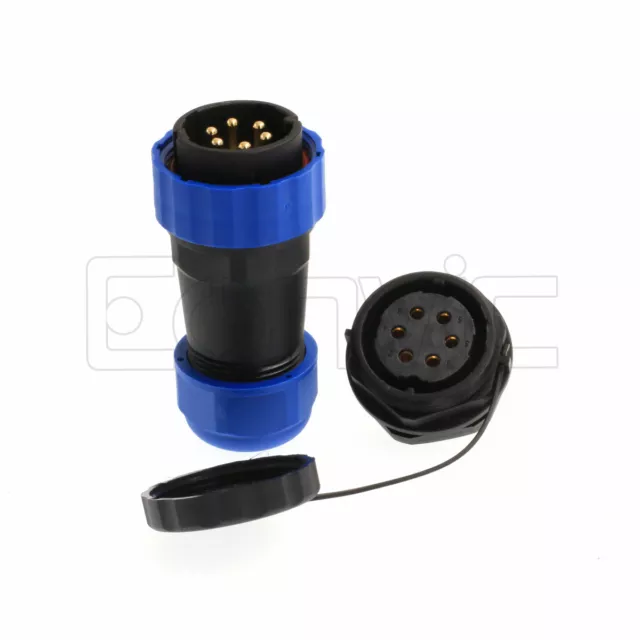 SP29 6 Pin Socket Plug Waterproof Circular Power Quick Disconnect Connector 25A