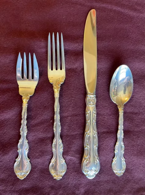 Gorham Strasbourg Sterling Silver Four Piece Place Setting Flatware