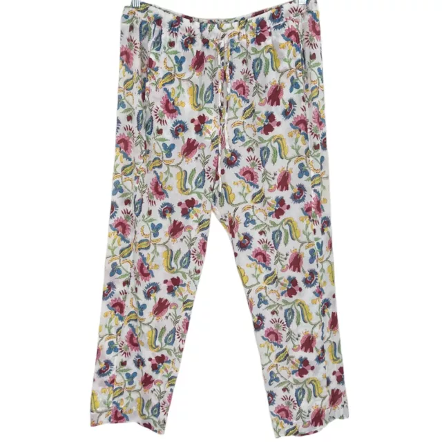 Xirena Women Size L Paxtyn Pants Gauzy Floral Print Ankle Pockets Relaxed NEW