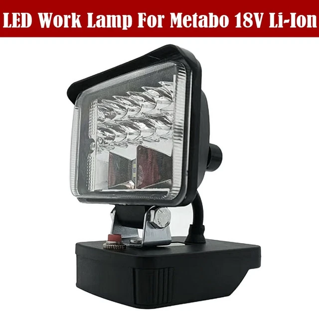 Large Illumination Coverage with For Metabo 18V LiIon Battery LED Work Lamp
