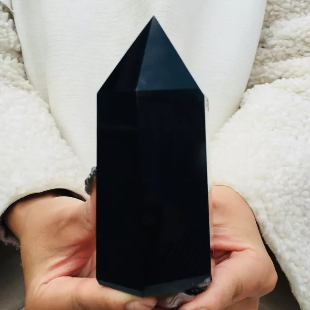 400G Natural Obsidian Obelisk Quartz Crystal  G251