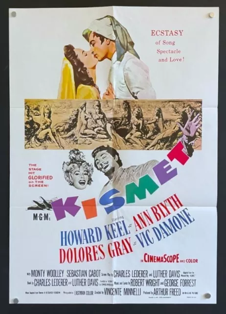 Kismet Original Soundtrack Movie Poster - Howard Keel 1955    *Hollywood Posters