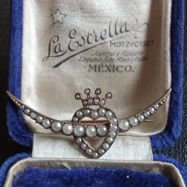 Broche Ancienne En Or 18 Carats Avec Rose Et Diamant Sur Ressort - 17,07 G, Magnifique