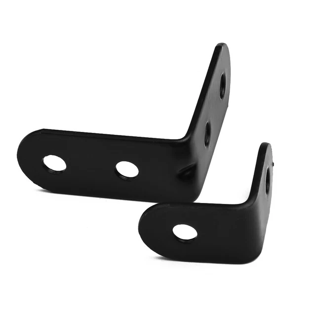 10pcs 90 Degree Right Angle Brackets Black Stainless Steel Corner Braces &Screws