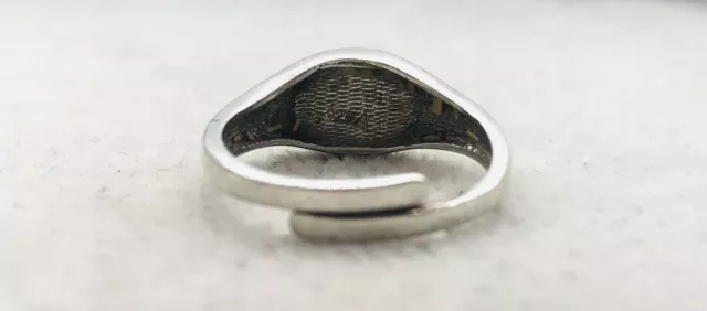 925 Bague en Argent, Onyx, Taille Ajustable, Bon État 2