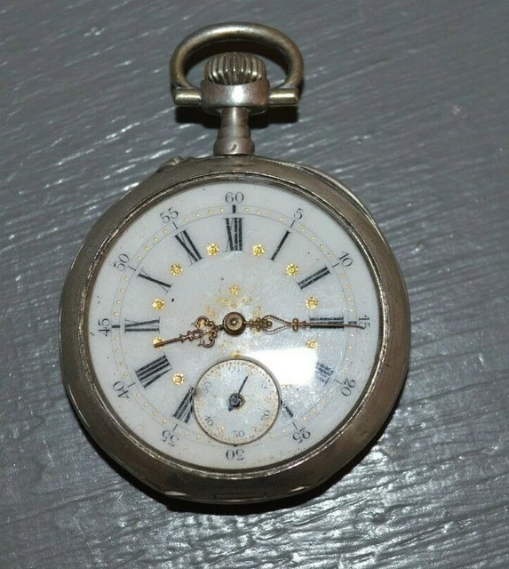Montre à Gousset Ancienne MGBM Genève Plaquée Or - Mécanique, Diamètre 51mm - Vers 1920