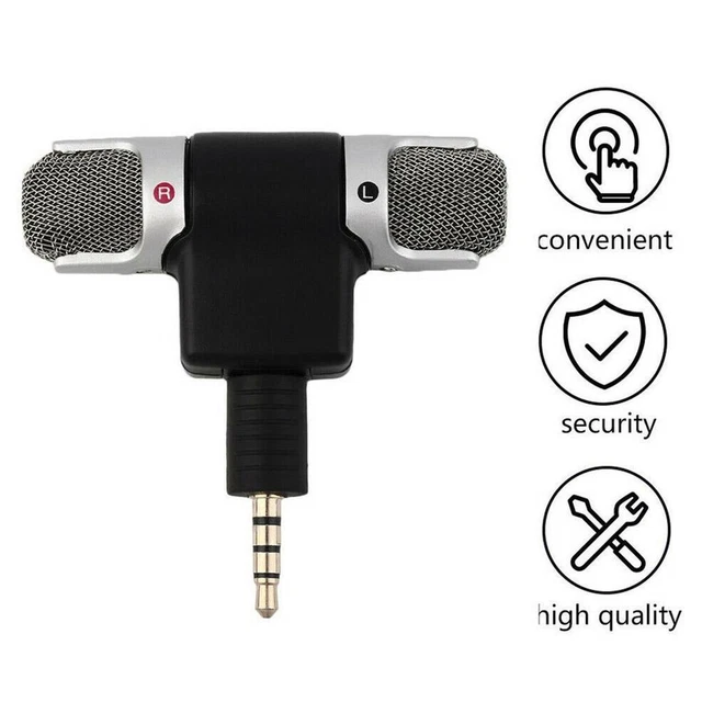 Mini 3.5mm Jack Microphone Stereo Mic For Recording Mobile Studio Phone NEW