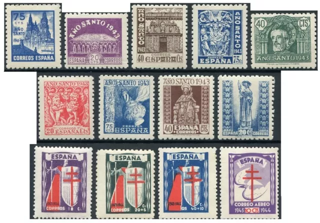 Sellos España Años Completos 1943, 1944 Y 1945. Nuevos Sin Fijasellos.