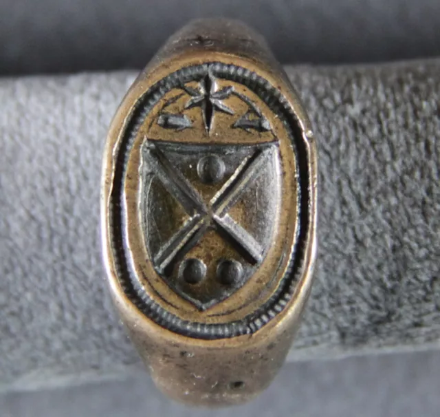 Large Merchant Intaglio Signet Ring-Late Medieval / Renaissance 1500'S-Masonic