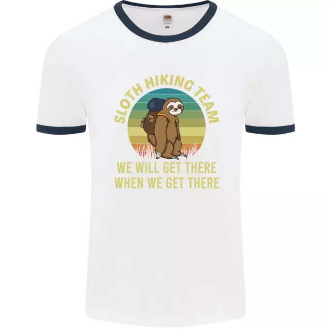 Maglietta Sloth Hiking Team Funny Trekking Walking Uomo Biancante 2