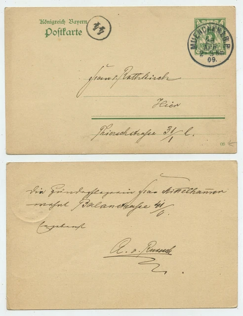 68477 - Ganzsache P 79 (09) - Postkarte - München 29.4.1909