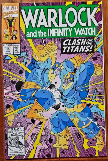 Warlock & The Infinity Watch #10 - VF - 1992 - Marvel Comics - Thanos App.