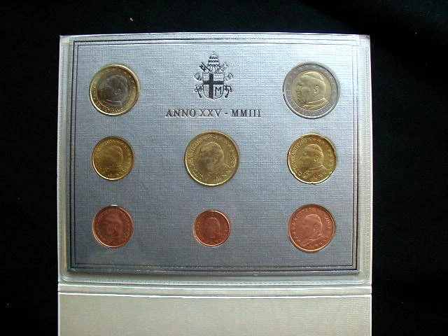 2003 Vatican (Italy) rare official complete set euro coins UNC John Paul II