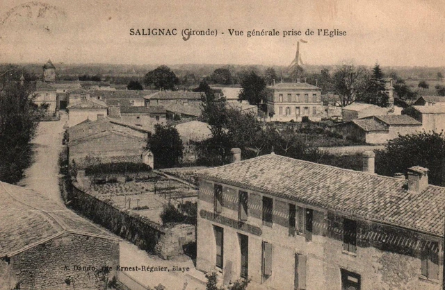 CPA 33 - SALIGNAC (Gironde) - Vue générale prise de l'Eglise