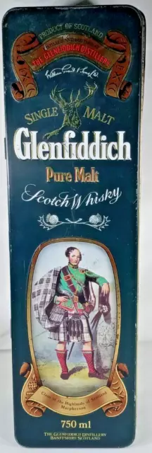 Vintage Glenfiddich Pure Malt Scotch Whisky Tin 750ml - Collectible Clan Macpher