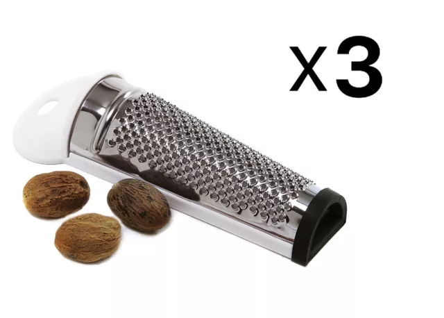 Norpro Metal Nutmeg Grater with Non-Slip Rubber Guard, 5 ½ Inches (3-Pack)