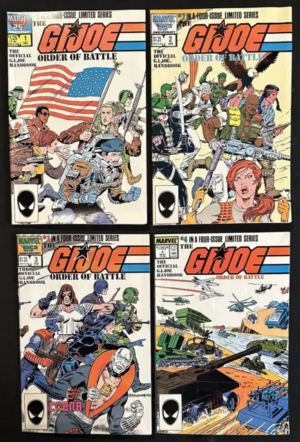 GI Joe Order of Battle #1-4 Complete Handbook Series Set Marvel 1987 1 2 3 4