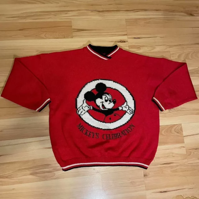 Vintage 80s Mickey’s Celebration knit Disney cartoon sweater