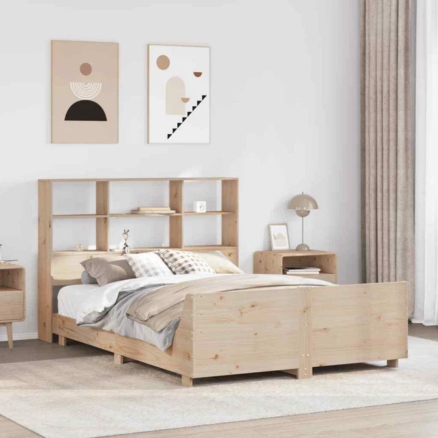 BED FRAME WITHOUT Mattress 150x200 cm King Size Solid Wood Pine £500.14