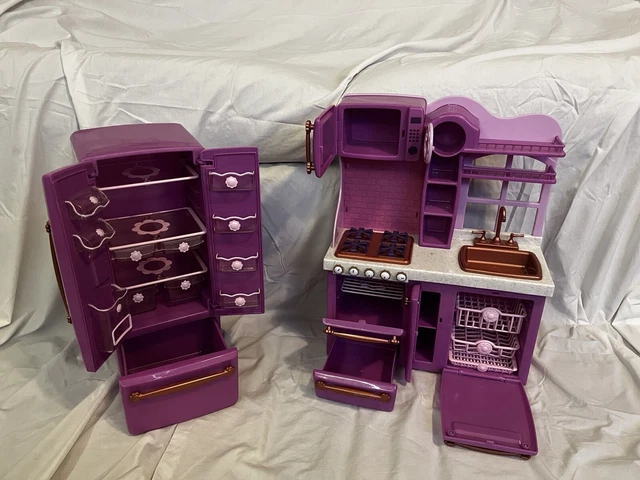 Our Generation Doll Kitchen Set Fridge Oven Sink American Girl My Life Cook Set