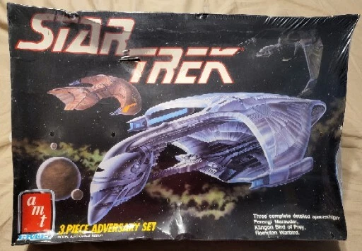 VINTAGE AMT/ERTL STAR Trek 3 PIECE ADVERSARY SET Model Kit #6858 NEW ...