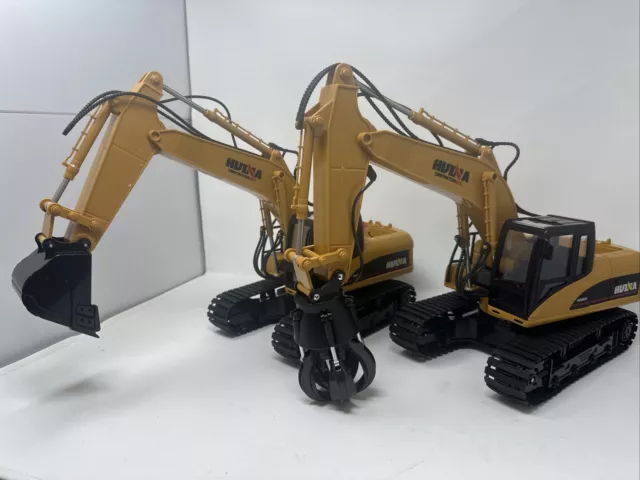 Lot Of Two HUINA RC Excavator Construction Top/  NO REMOTE, no Batteries