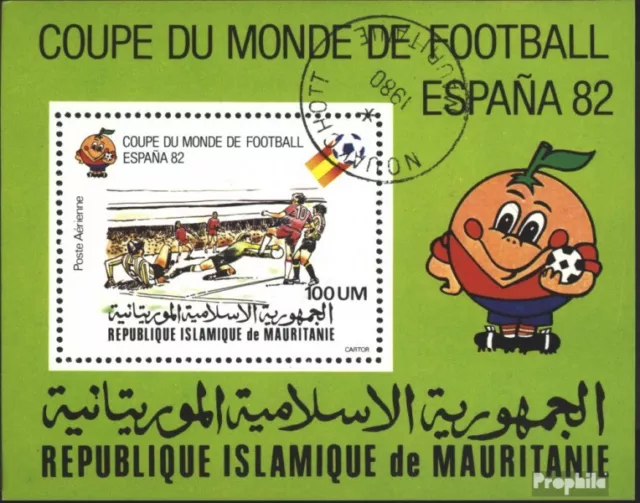 Mauritania block29 (complete issue) used 1980 football-Champion