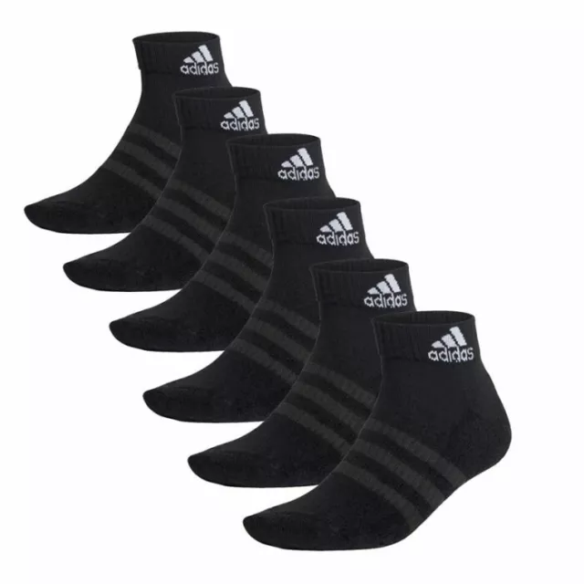 adidas Socks - 6 PAIR PACK  - ANKLE LENGTH - sport socks - Black RRP £24